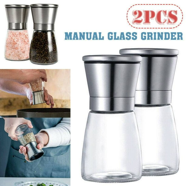 2 x Gewürzmühle Pfeffermühle Salzmühle Glas und Edelstahl mit Keramikmahlwerk 2 x Gewürzmühle Pfeffermühle Salzmühle Glas und Edelstahl mit Keramikmahlwerk